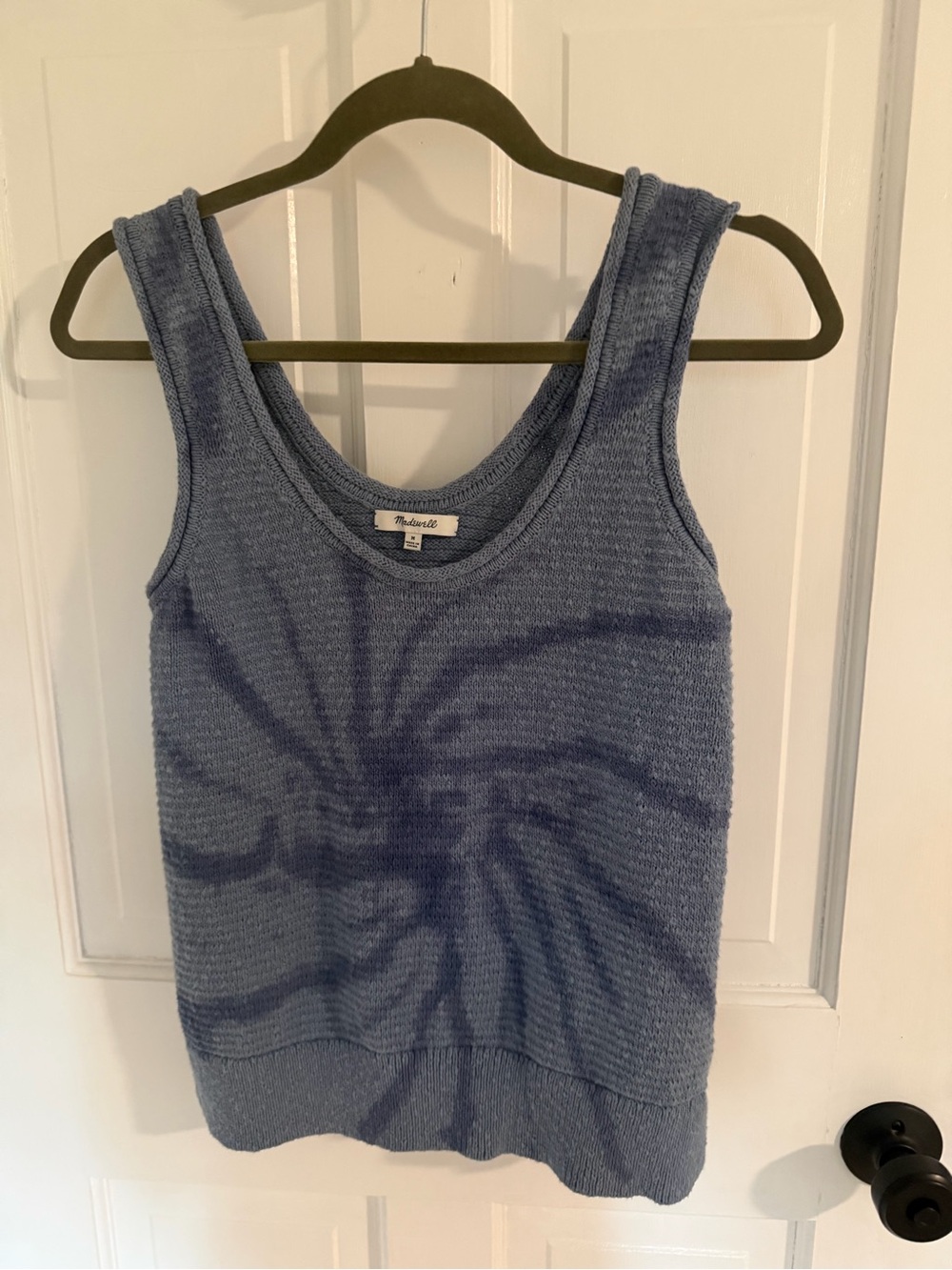 Madewell Blue Tie-Dye Scoop Neck Knit Tank